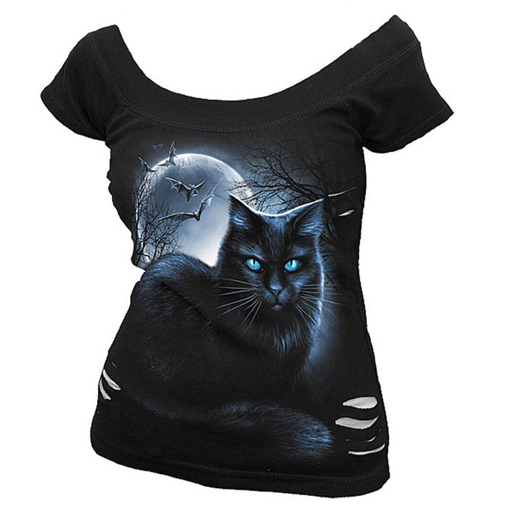 New Arrival Fashion 2017 Cat Print Women T Shirt 3D Cat  T-Shirt Casual Female Round Neck Short Sleeve Fashion Tops Tee Shirts