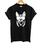 2017 Brand 100% Summer Harajuku Animal 3D DJ Cat Print Shirt O-Neck Short Sleeve T Shirt Women Tops Best Friend Girls T-shirt