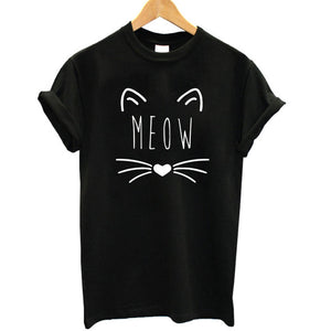 2017 Brand 100% Summer Harajuku Animal 3D DJ Cat Print Shirt O-Neck Short Sleeve T Shirt Women Tops Best Friend Girls T-shirt