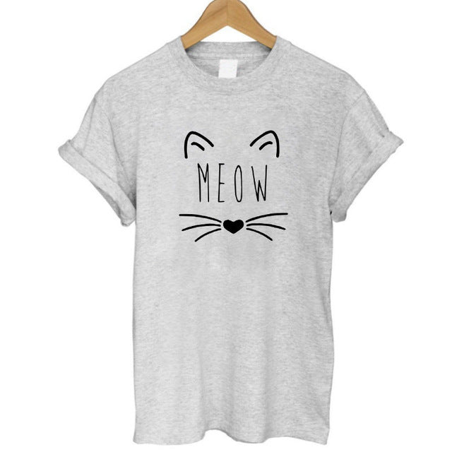 2017 Brand 100% Summer Harajuku Animal 3D DJ Cat Print Shirt O-Neck Short Sleeve T Shirt Women Tops Best Friend Girls T-shirt