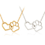 Hollow Pet Paw Footprint Necklaces Shellhard Cute Animal Dog Cat Love Heart Pendant Necklace For Women Girls Jewelry Necklace