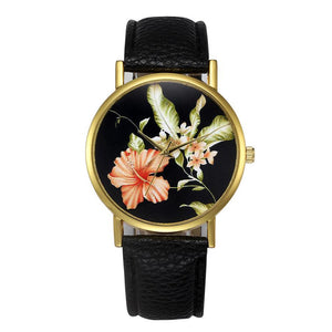 free shipping  Women Flower Pattern Casual  Watches  Ladies Quartz-watch
