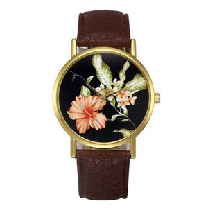 free shipping  Women Flower Pattern Casual  Watches  Ladies Quartz-watch