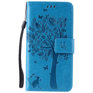 For coque Asus Zenfone GO ZB452KG 4.5 inch case For Fundas Asus ZB452KG phone cases Tree Cat Magnet Flip Cover Leather Case