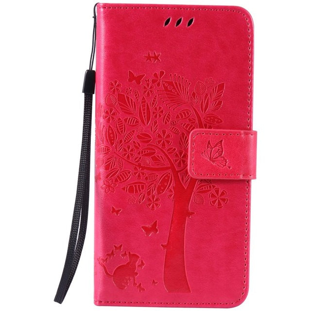 For coque Asus Zenfone GO ZB452KG 4.5 inch case For Fundas Asus ZB452KG phone cases Tree Cat Magnet Flip Cover Leather Case