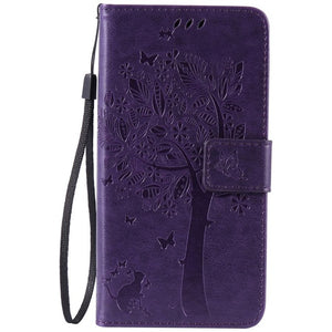 For coque Asus Zenfone GO ZB452KG 4.5 inch case For Fundas Asus ZB452KG phone cases Tree Cat Magnet Flip Cover Leather Case