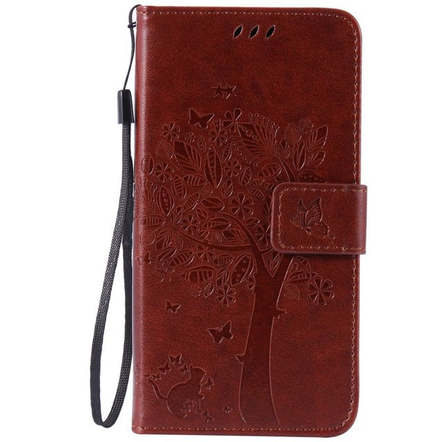 For coque Asus Zenfone GO ZB452KG 4.5 inch case For Fundas Asus ZB452KG phone cases Tree Cat Magnet Flip Cover Leather Case