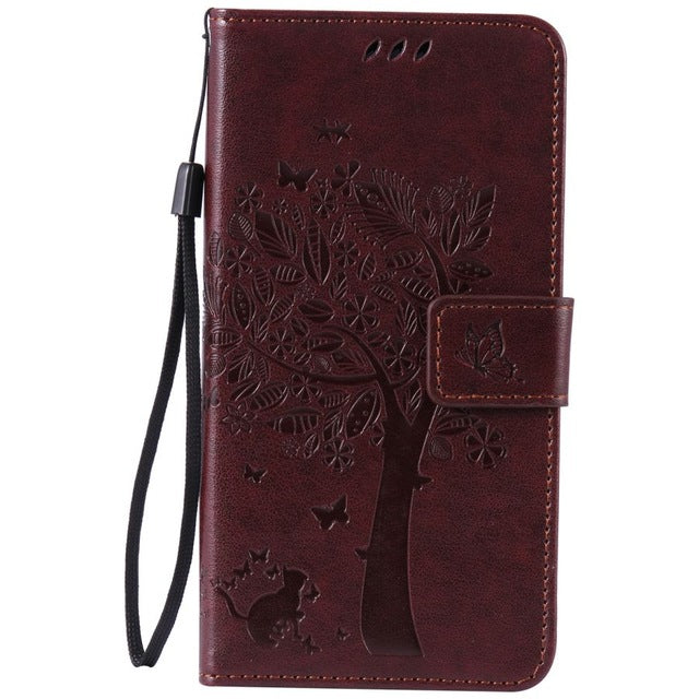 For coque Asus Zenfone GO ZB452KG 4.5 inch case For Fundas Asus ZB452KG phone cases Tree Cat Magnet Flip Cover Leather Case