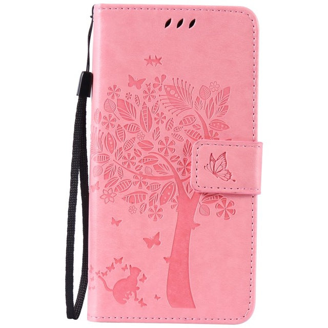 For coque Asus Zenfone GO ZB452KG 4.5 inch case For Fundas Asus ZB452KG phone cases Tree Cat Magnet Flip Cover Leather Case