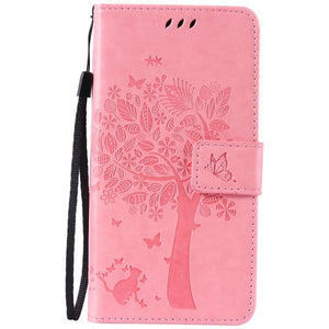 For coque Asus Zenfone GO ZB452KG 4.5 inch case For Fundas Asus ZB452KG phone cases Tree Cat Magnet Flip Cover Leather Case