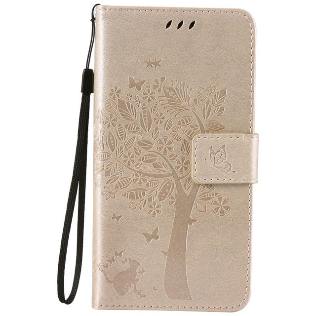 For coque Asus Zenfone GO ZB452KG 4.5 inch case For Fundas Asus ZB452KG phone cases Tree Cat Magnet Flip Cover Leather Case
