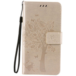 For coque Asus Zenfone GO ZB452KG 4.5 inch case For Fundas Asus ZB452KG phone cases Tree Cat Magnet Flip Cover Leather Case