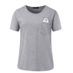 Women T Shirt 2017 Summer Style T-shirt Print Middle Finger Pocket Cat Harajuku O-neck Short Sleeve Cotton Couple Tee Plus Size