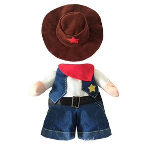 Funny Pet Costume Cowboy Cosplay Suit Halloween Christmas Costume Puppy Suit Dressing Up Party Clothes For Dog Costume for a cat