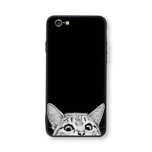 Case For iphone 6 6s 6plus 7plus Space Moon Sun Flower Math English Words Cute Cats Pandas Animal black Phone Cases Cover