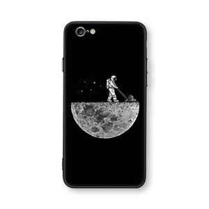 Case For iphone 6 6s 6plus 7plus Space Moon Sun Flower Math English Words Cute Cats Pandas Animal black Phone Cases Cover