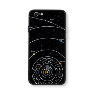 Case For iphone 6 6s 6plus 7plus Space Moon Sun Flower Math English Words Cute Cats Pandas Animal black Phone Cases Cover