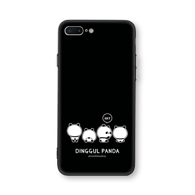 Case For iphone 6 6s 6plus 7plus Space Moon Sun Flower Math English Words Cute Cats Pandas Animal black Phone Cases Cover