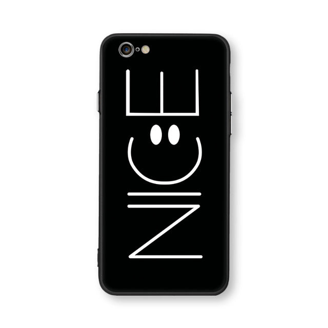 Case For iphone 6 6s 6plus 7plus Space Moon Sun Flower Math English Words Cute Cats Pandas Animal black Phone Cases Cover