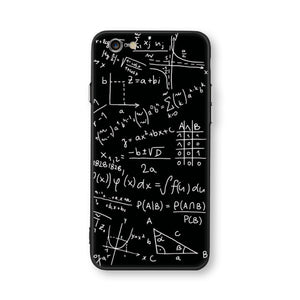 Case For iphone 6 6s 6plus 7plus Space Moon Sun Flower Math English Words Cute Cats Pandas Animal black Phone Cases Cover