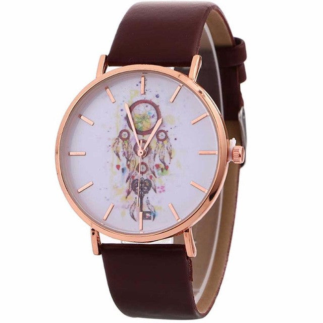 Watches woman Wind Chimes Pattern Quartz Wrist Watch For Leather Strap