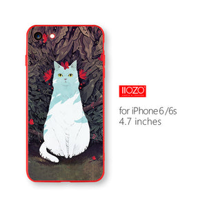 IIOZO Ultra Thin Red Case For iphone 6 6s plus Cute Bear Flower Fairy Cat Phone Cases Back Full Cover for iphone 6 Shell Bag
