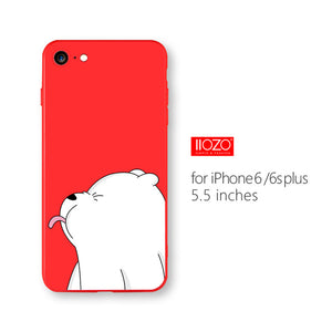 IIOZO Ultra Thin Red Case For iphone 6 6s plus Cute Bear Flower Fairy Cat Phone Cases Back Full Cover for iphone 6 Shell Bag