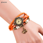 free shiping GENVIVIA Bracelet Watch 2018 New Leather Weave Around Cat Quartz