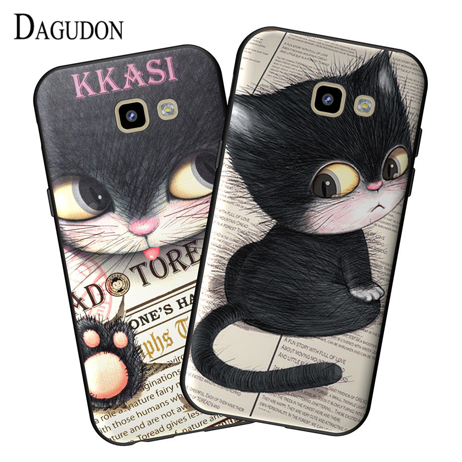 Cute kitty case for Samsung galaxy A5 2017 silicon soft back cover cat painted phone case for Samsung galaxy A5 2017 case a520