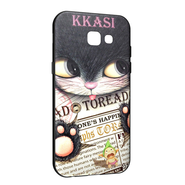 Cute kitty case for Samsung galaxy A5 2017 silicon soft back cover cat painted phone case for Samsung galaxy A5 2017 case a520