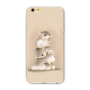 super cute For iPhone 6 6s Case Fashion Luxury Ultra Thin Funny Hamster Cat Dog Back Cover for Apple iPhone