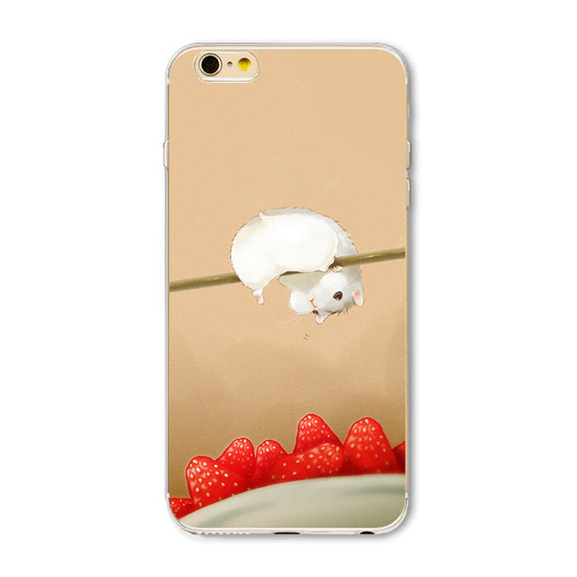 super cute For iPhone 6 6s Case Fashion Luxury Ultra Thin Funny Hamster Cat Dog Back Cover for Apple iPhone