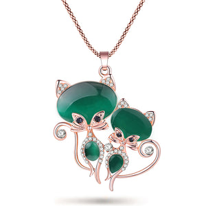 Bonsny Cat Necklace Long Pendant  Brand Crystal Chain New 2015 Zinc Alloy Girl Women Fashion Jewelry Statement Accessories