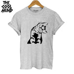THE COOLMIND  harajuku cat printed women T shirt 100% cotton short sleeve women T-shirt 2017