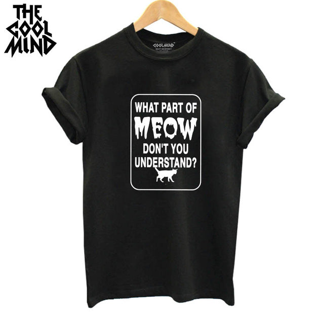 THE COOLMIND  harajuku cat printed women T shirt 100% cotton short sleeve women T-shirt 2017