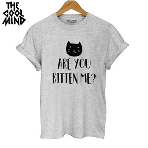 THE COOLMIND  harajuku cat printed women T shirt 100% cotton short sleeve women T-shirt 2017