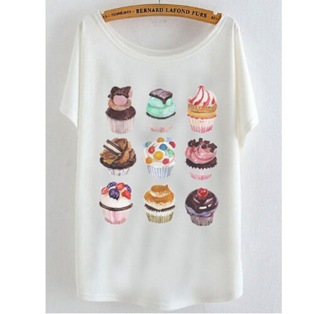 2017 newest batwing sleeve t shirt cotton t-shirt Women big size t shirt Cat/Rabbit/Perfume bottles