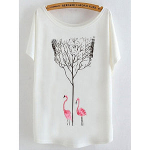 2017 newest batwing sleeve t shirt cotton t-shirt Women big size t shirt Cat/Rabbit/Perfume bottles