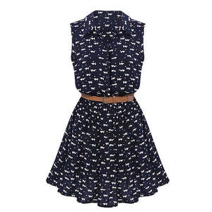 TFGS New Design Summer New Women Shirts Dress Cat