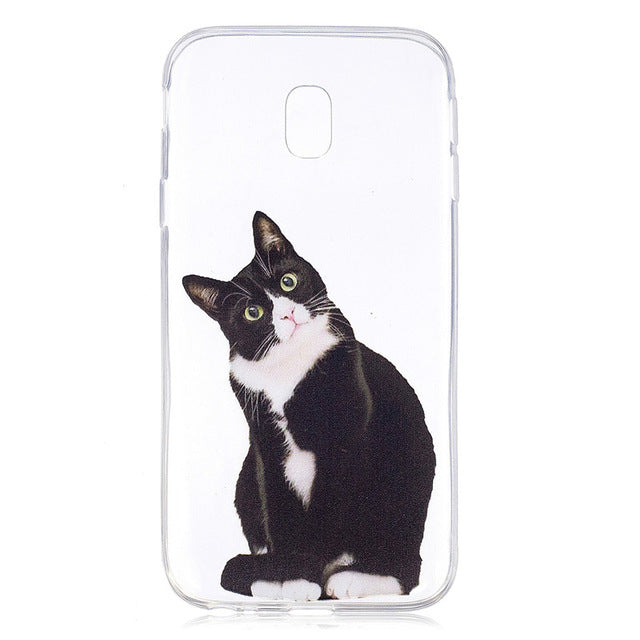 COATUNCLE Transparent Phone Case sFor Samsung Galaxy J3 2017 J330 Cute Cat Silicon Soft TPU Back Cover For Samsung J3 2017 Cases