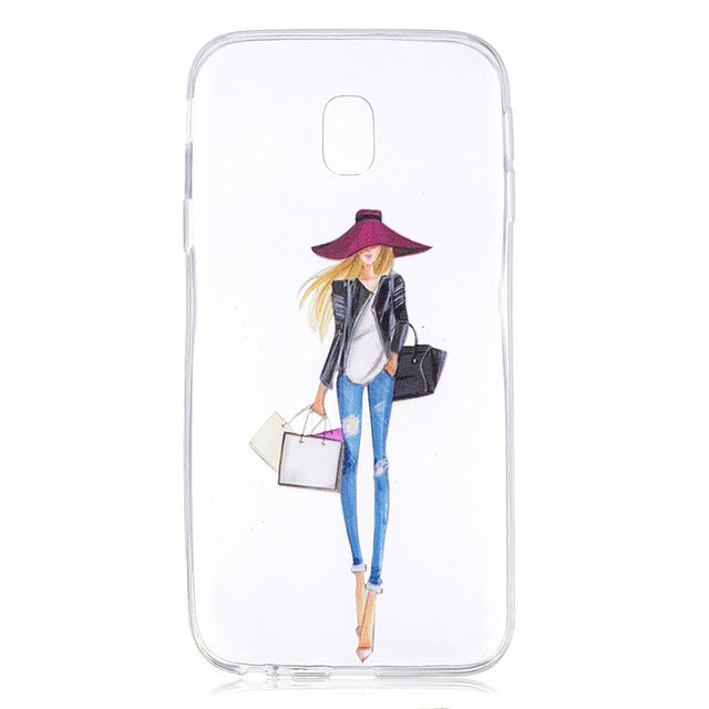 COATUNCLE Transparent Phone Case sFor Samsung Galaxy J3 2017 J330 Cute Cat Silicon Soft TPU Back Cover For Samsung J3 2017 Cases
