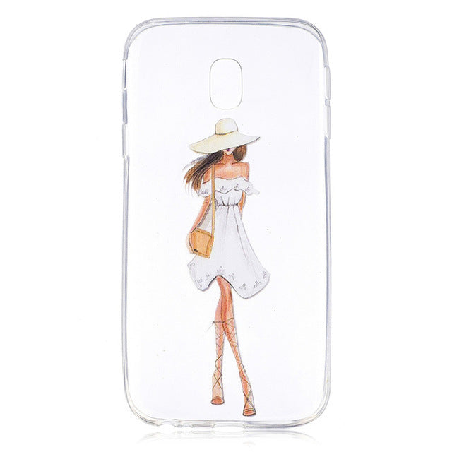 COATUNCLE Transparent Phone Case sFor Samsung Galaxy J3 2017 J330 Cute Cat Silicon Soft TPU Back Cover For Samsung J3 2017 Cases