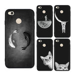 3D Relief Phone Cases for Xiaomi Redmi 4X Soft Ultra Thin TPU Silicone Cute Cats Fishes Moon Space For Redmi 4X Phone Cover