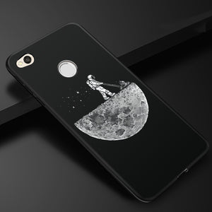 3D Relief Phone Cases for Xiaomi Redmi 4X Soft Ultra Thin TPU Silicone Cute Cats Fishes Moon Space For Redmi 4X Phone Cover