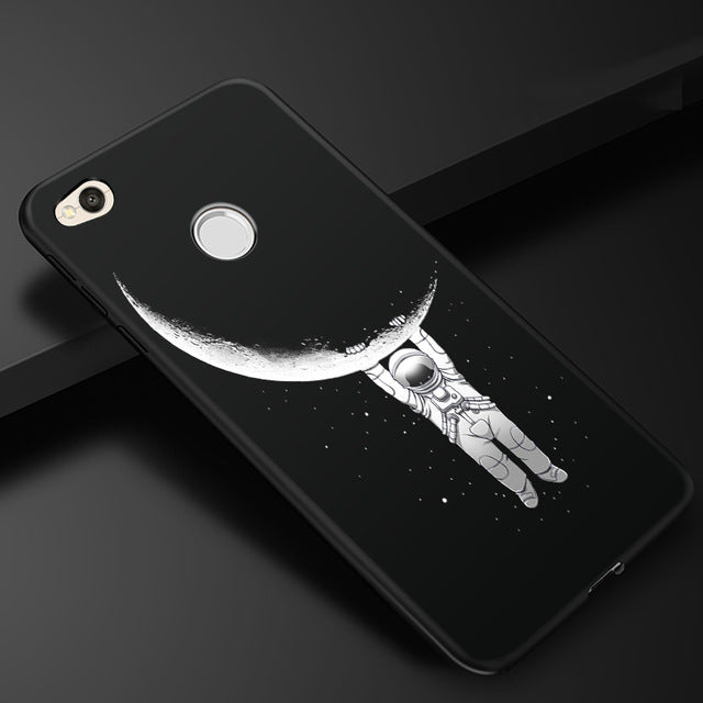 3D Relief Phone Cases for Xiaomi Redmi 4X Soft Ultra Thin TPU Silicone Cute Cats Fishes Moon Space For Redmi 4X Phone Cover