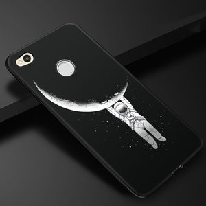 3D Relief Phone Cases for Xiaomi Redmi 4X Soft Ultra Thin TPU Silicone Cute Cats Fishes Moon Space For Redmi 4X Phone Cover