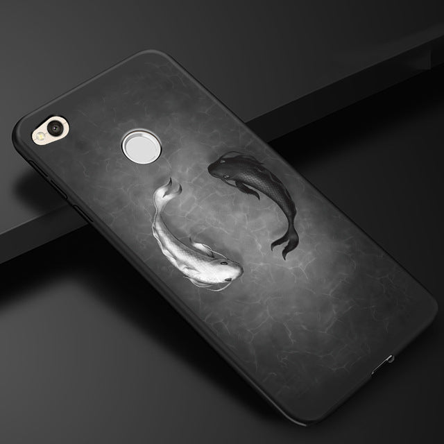 3D Relief Phone Cases for Xiaomi Redmi 4X Soft Ultra Thin TPU Silicone Cute Cats Fishes Moon Space For Redmi 4X Phone Cover