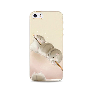 Cute Cat Phone Case For Apple iPhone 6 6S 5 5S SE Soft TPU Silicon Transparent Cover Cute Cat Owl Animal Phone Cases for iPhone
