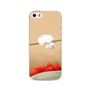 Cute Cat Phone Case For Apple iPhone 6 6S 5 5S SE Soft TPU Silicon Transparent Cover Cute Cat Owl Animal Phone Cases for iPhone