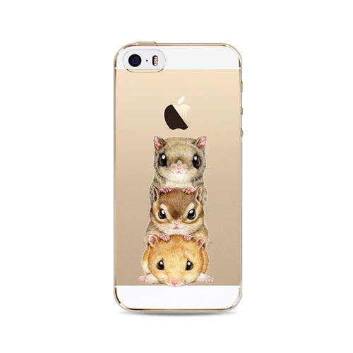 Cute Cat Phone Case For Apple iPhone 6 6S 5 5S SE Soft TPU Silicon Transparent Cover Cute Cat Owl Animal Phone Cases for iPhone